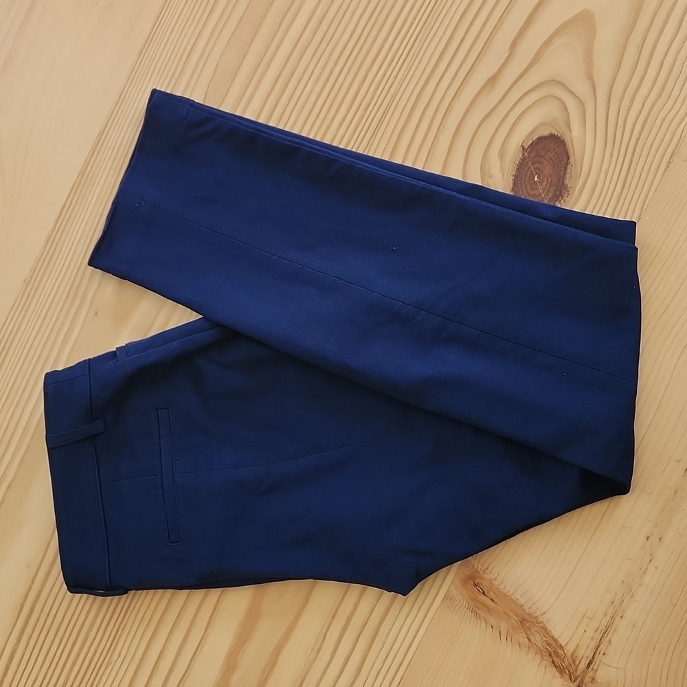 Express Mid Rise Straight Trouser, Blue, Size 2 Reg